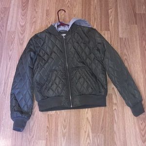 pink republic zip up jacket.